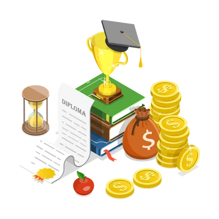 Scholarship and Investment in Education  Illustration