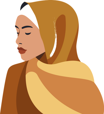 Schöne muslimische Frau  Illustration