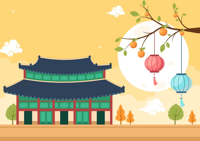 Schönen Chuseok-Tag  Illustration