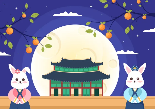 Schönen Chuseok-Tag  Illustration