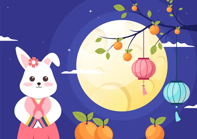 Schönen Chuseok-Tag  Illustration