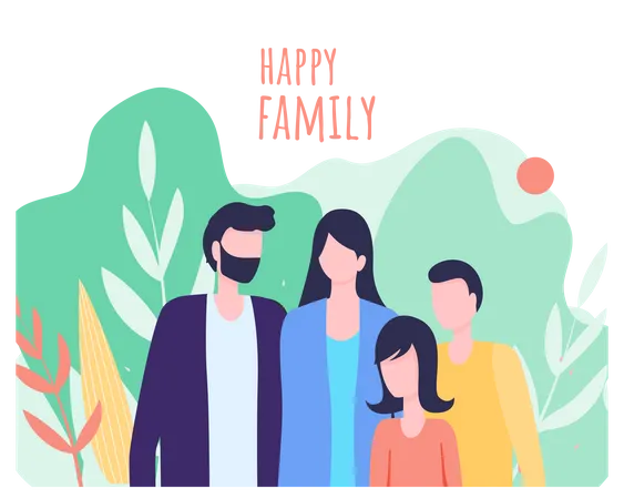 Schönen Familientag  Illustration