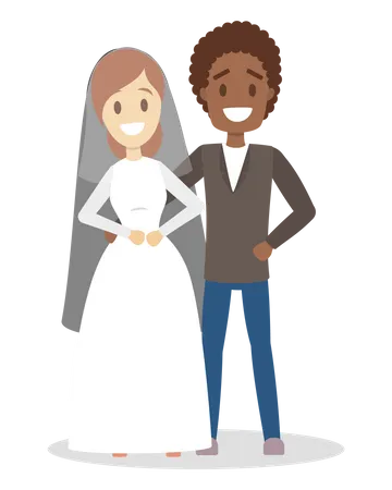 Wunderschönes Hochzeitspaar  Illustration