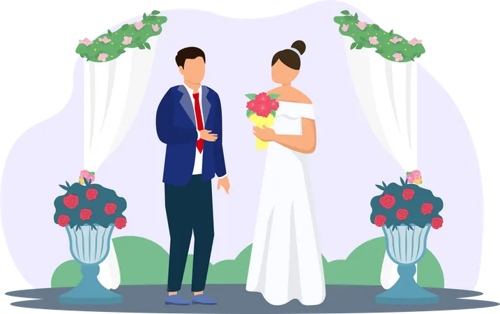 Wunderschönes Hochzeitspaar  Illustration