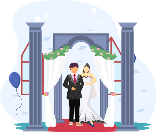 Wunderschönes Hochzeitspaar  Illustration