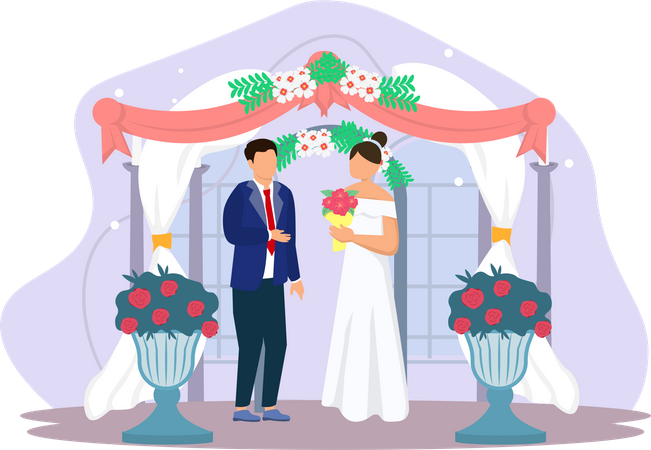 Wunderschönes Hochzeitspaar  Illustration