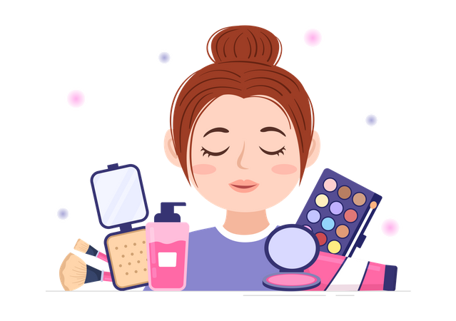 Schönheits- und Make-up-Schulillustration  Illustration