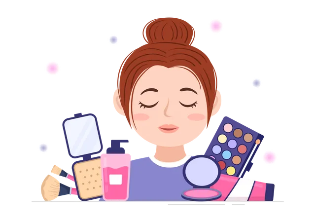 Schönheits- und Make-up-Schulillustration  Illustration