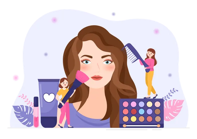 Schönheits- und Make-up-Schulillustration  Illustration