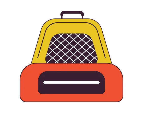 School Backpack Flat Line Color Isolated Vector Object Small Rucksack Bag Student Schoolbag Editable Clip Art Image On White Background Simple Outline Cartoon Spot Illustration For Web Design Illustration