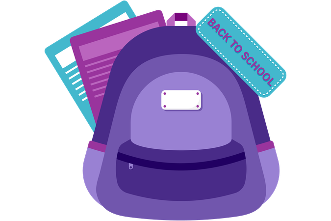 School bag with supplies  Illustration