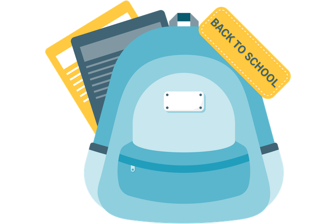 School bag with supplies  Illustration
