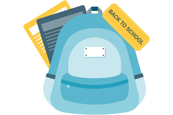 School bag with supplies  Illustration