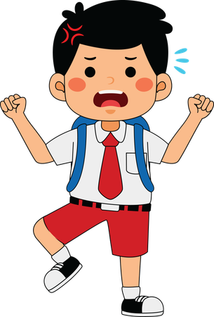 School boy crying  Illustration