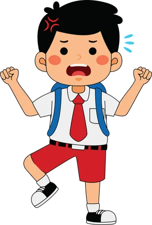 School boy crying  Illustration