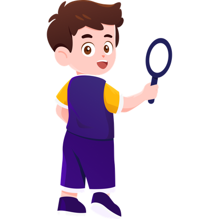 School Boy Curious Explorer  Illustration