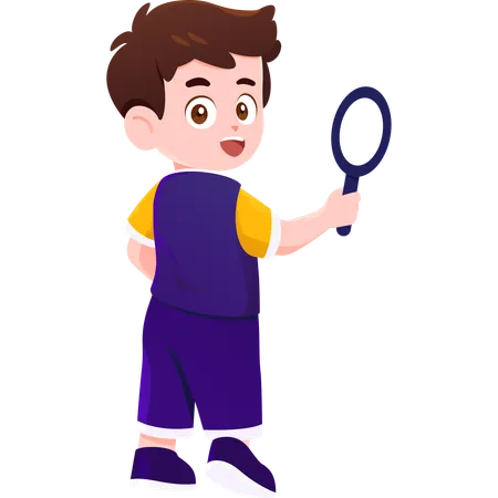 School Boy Curious Explorer  Illustration