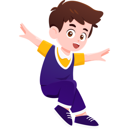 School Boy Dancing Enthusiast  Illustration