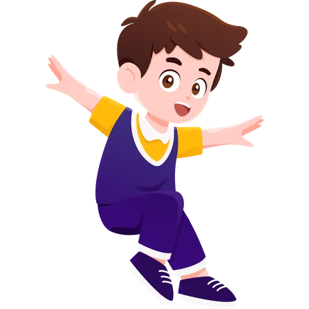 School Boy Dancing Enthusiast  Illustration