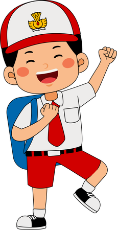 School boy dancing  Illustration