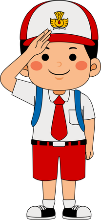 School boy giving salute  Illustration