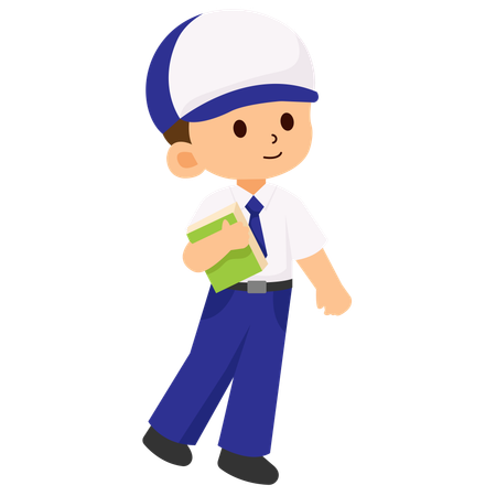 School Boy holding a Book  Illustration