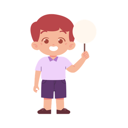 School Boy Holding Blank Board  Illustration