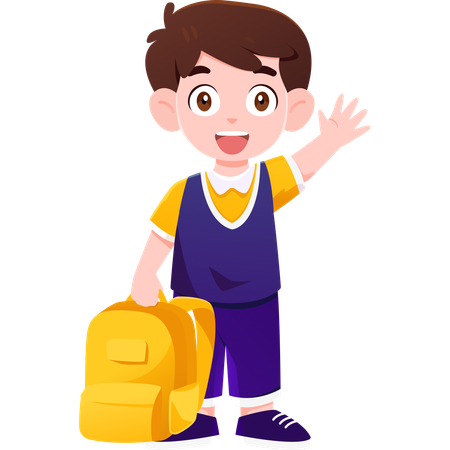 School boy Ready for school  Illustration