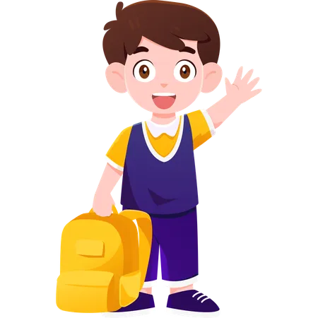 School boy Ready for school  Illustration