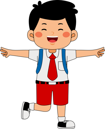 School boy showing hand gesture  Illustration