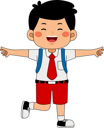 School boy showing hand gesture  Illustration