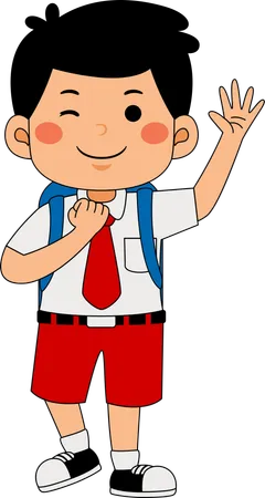 School boy winking  Illustration