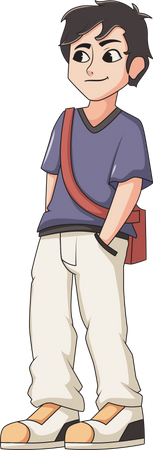 School boy with bag  Illustration