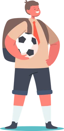 School boy with Soccer ball  Illustration