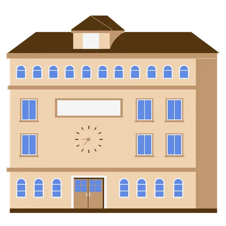 School Building  Illustration