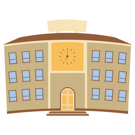 School Building  Illustration