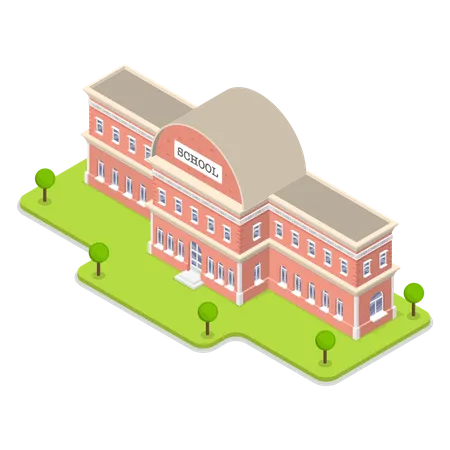 School Building Illustration