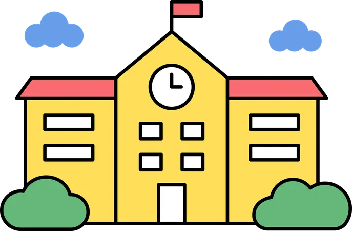 School building  Illustration