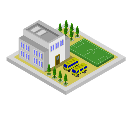 School building  Illustration