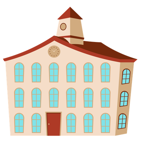 School Building  Illustration