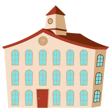 School Building  Illustration