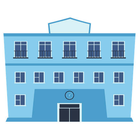 School Building  Illustration