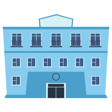 School Building  Illustration