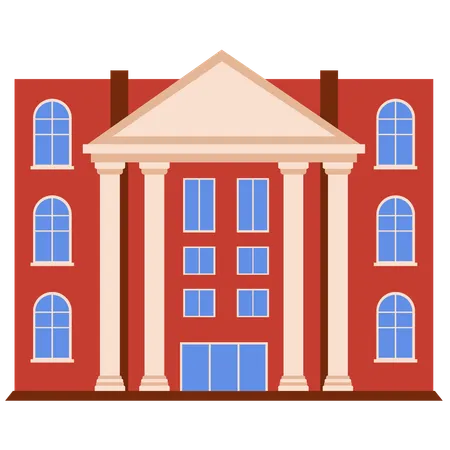 School Building  Illustration