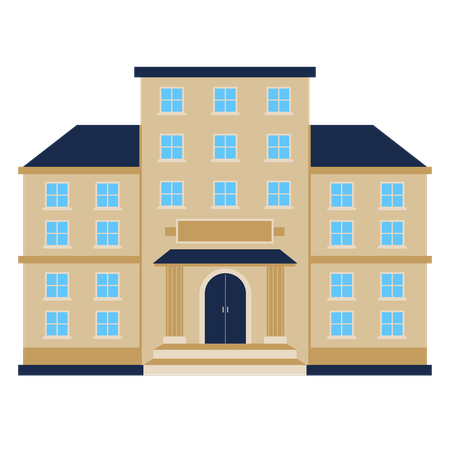 School Building  Illustration