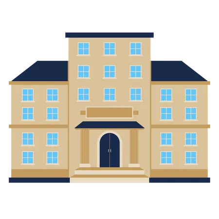 School Building  Illustration