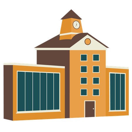 School Building  Illustration