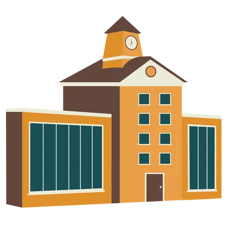 School Building  Illustration