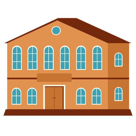 School Building  Illustration