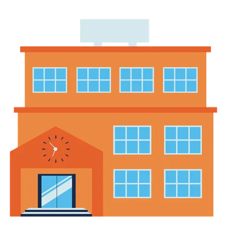 School Building  Illustration